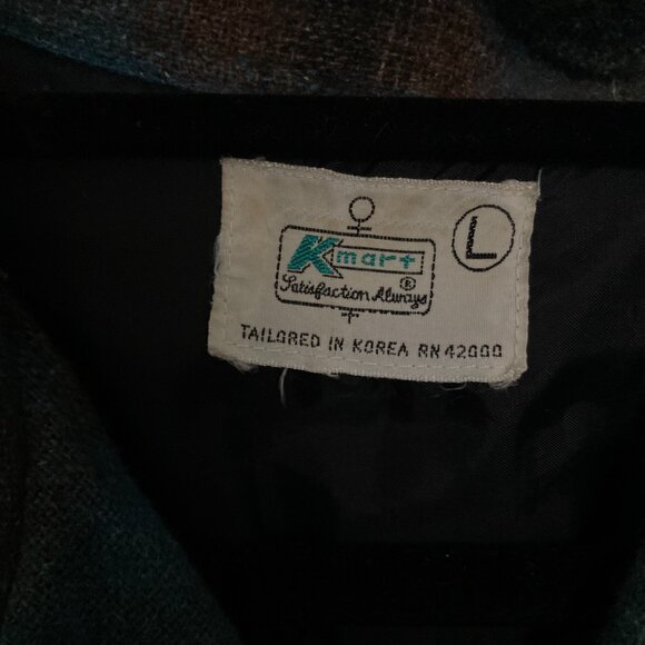 1980s Vintage Plaid Button-Up Shirt, 100% Wool - Picture 3 of 5